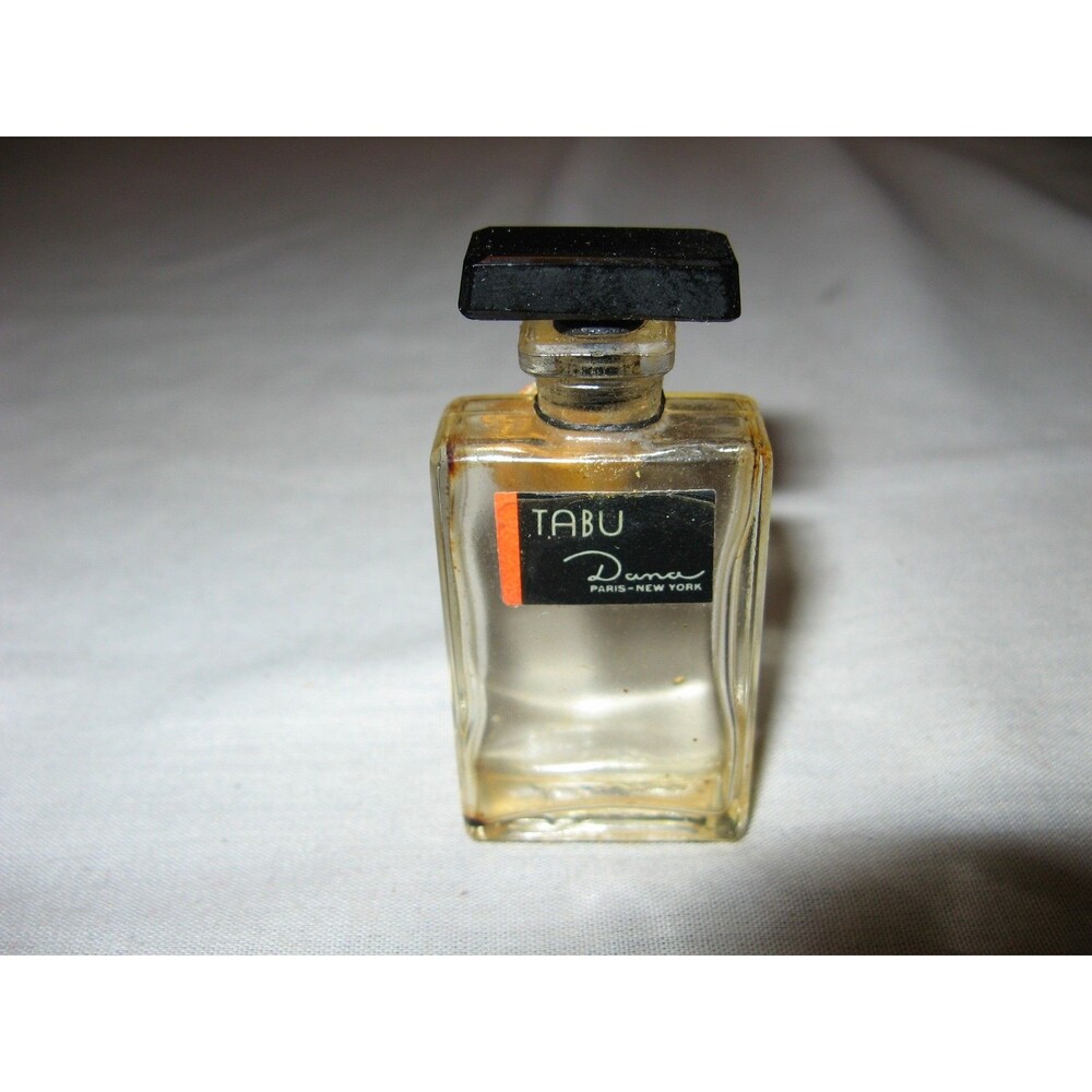 Vintage Tabu Dana Mini Glass Empty 3/8 oz Perfume Bottles w Original Tag 1940s
